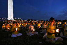 A candle vigil in Washington DC honors the memory of those tortured to death amidst persecution in China